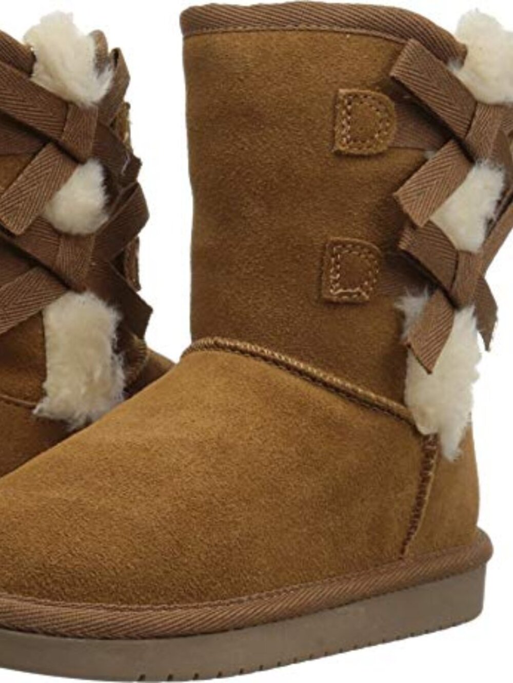 UGG Koolaburra by UGG Women's Victoria Suede & Faux Fur Boots Chestnut Size 11